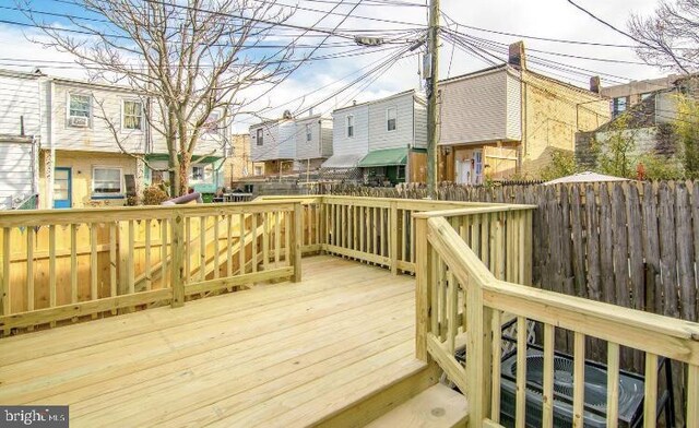 119 S Conkling St, Baltimore, MD 21224 - wooden deck with a residential view