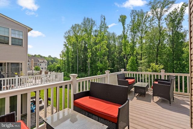 9950 Ravenhurst Rd, Middle River, MD 21220 - wooden deck featuring an outdoor living space