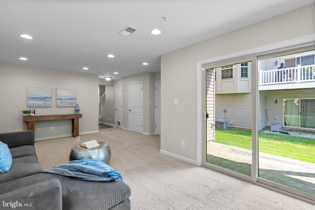 9950 Ravenhurst Rd, Middle River, MD 21220 - living area featuring carpet flooring and recessed lighting