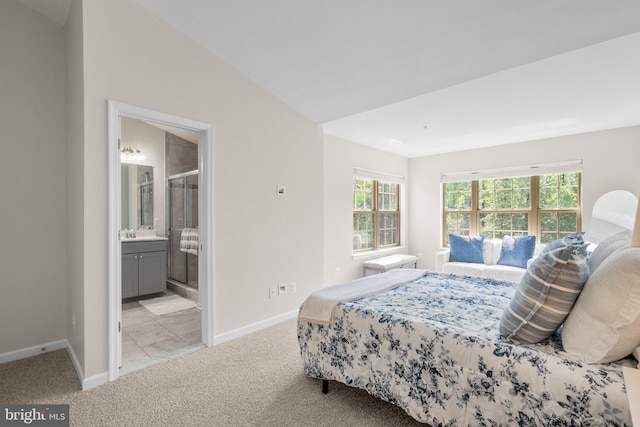 9950 Ravenhurst Rd, Middle River, MD 21220 - bedroom with light carpet and ensuite bath