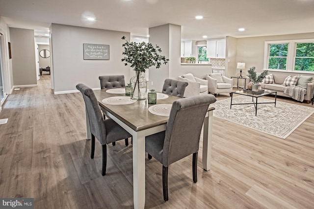 118 Bock Ave, Wenonah, NJ 08090 - dining area featuring light wood-type flooring, recessed lighting, and baseboards