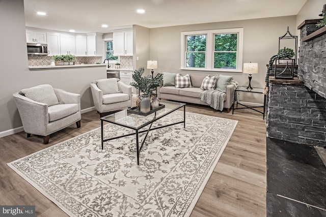 118 Bock Ave, Wenonah, NJ 08090 - living area featuring light wood-style floors, recessed lighting, and baseboards