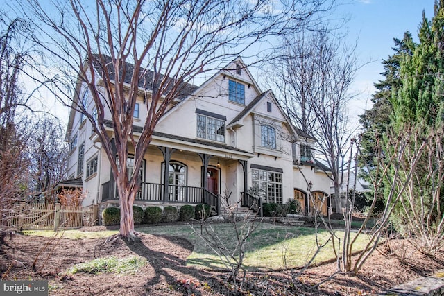 5420 Moorland Ln, Bethesda, MD 20814 - view of front of home with stucco siding and covered porch