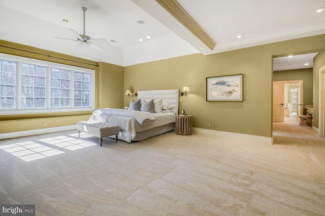 5420 Moorland Ln, Bethesda, MD 20814 - bedroom with carpet, recessed lighting, baseboards, and ornamental molding