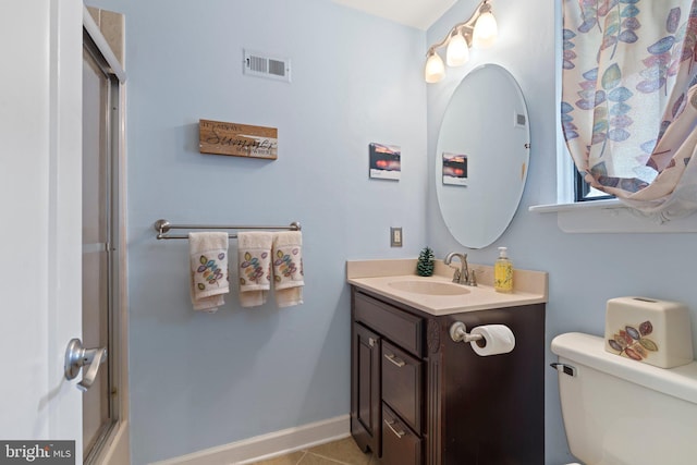 13 Tulip Ct, Mount Laurel, NJ 08054 - bathroom featuring vanity, toilet, a shower with shower door, and baseboards