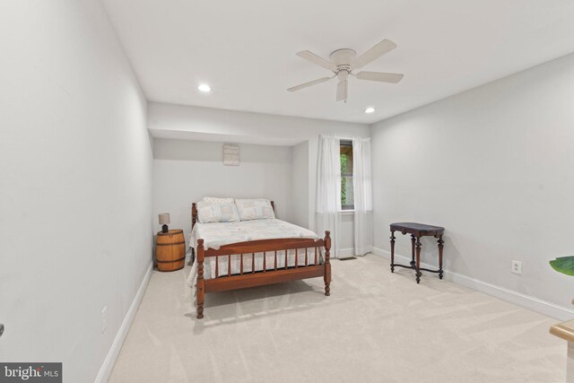 13 Tulip Ct, Mount Laurel, NJ 08054 - bedroom featuring baseboards, carpet, recessed lighting, and a ceiling fan