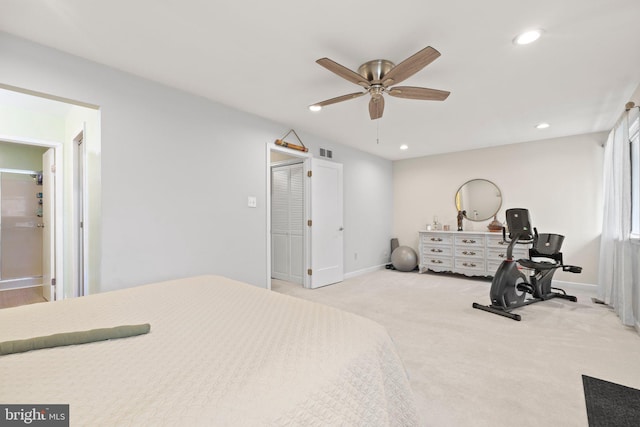 13 Tulip Ct, Mount Laurel, NJ 08054 - carpeted bedroom with baseboards, recessed lighting, and a ceiling fan