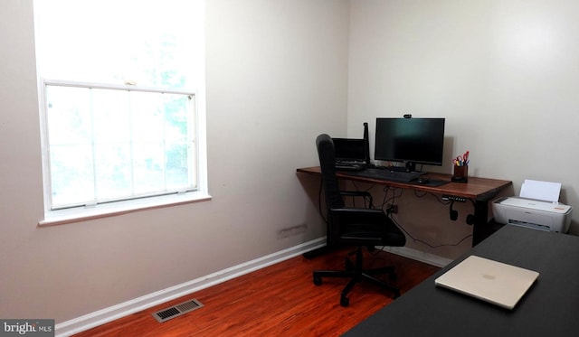 8307 Satinleaf Ct, Bowie, MD 20715 - office area featuring wood finished floors and baseboards
