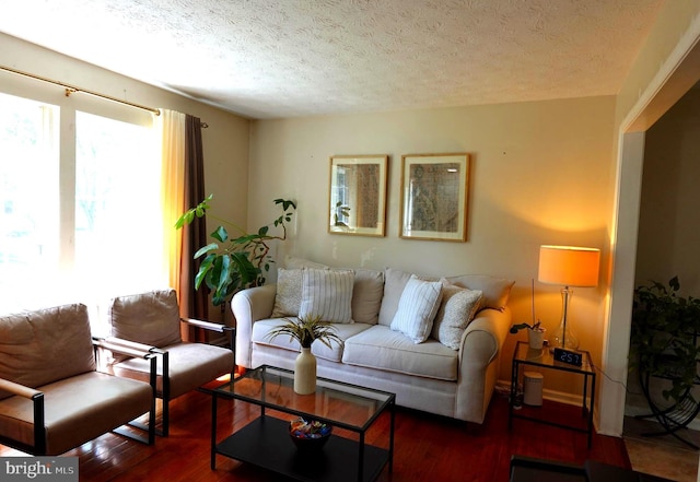 8307 Satinleaf Ct, Bowie, MD 20715 - living room with a textured ceiling and wood finished floors