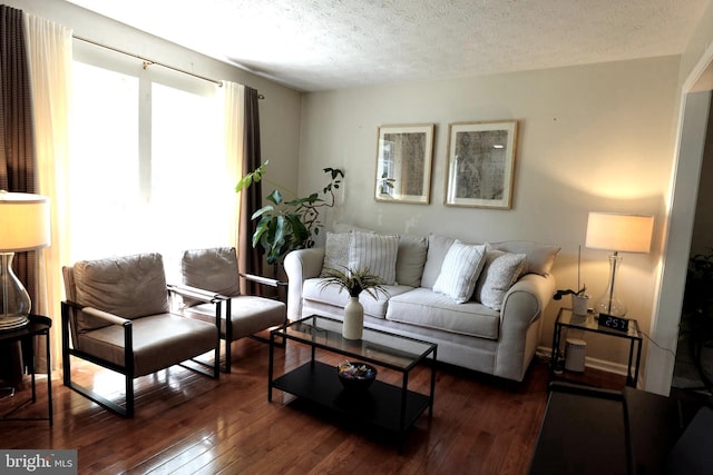 8307 Satinleaf Ct, Bowie, MD 20715 - living room featuring hardwood / wood-style flooring and a textured ceiling
