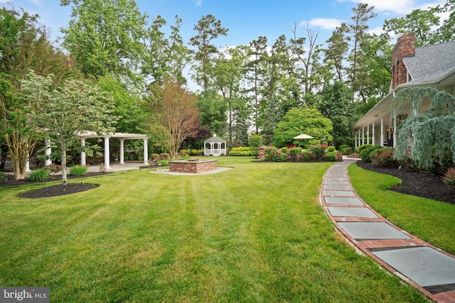 14 Waterfront Way, Hammonton, NJ 08037 - view of grassy yard featuring a pergola