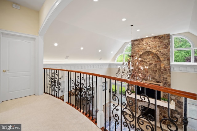14 Waterfront Way, Hammonton, NJ 08037 - corridor with lofted ceiling, arched walkways, and recessed lighting