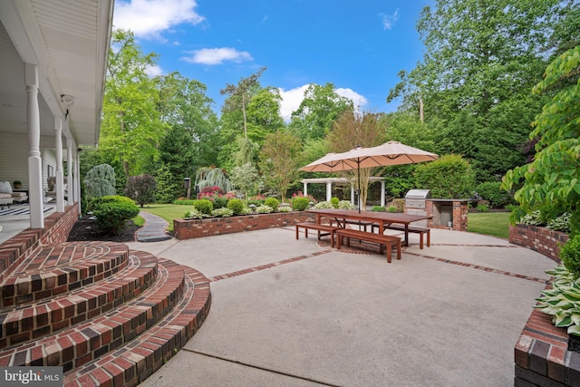 14 Waterfront Way, Hammonton, NJ 08037 - view of patio with area for grilling, view of wooded area, and outdoor dining space