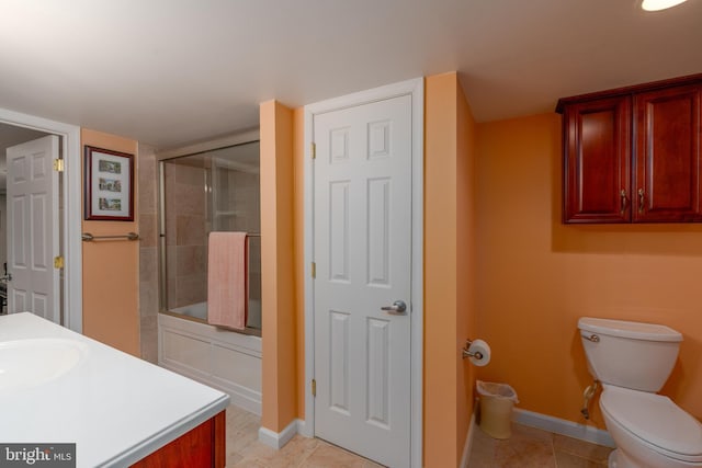 1733 Hilltop Ave, Baltimore, MD 21221 - full bath featuring vanity, shower / bath combination with glass door, and tile patterned floors