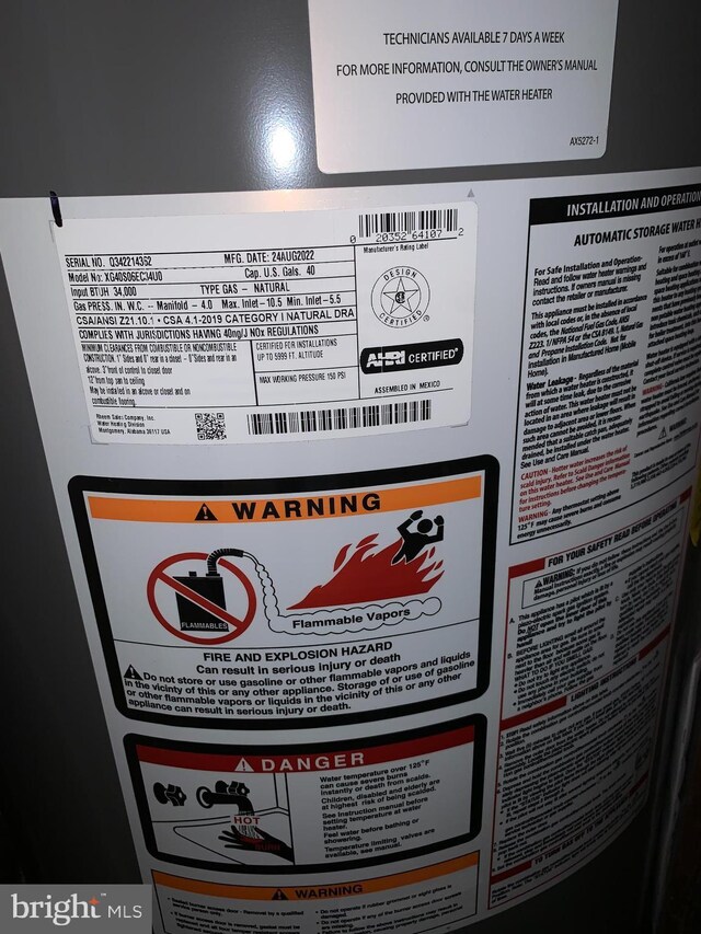 3918 Dudley Ave, Baltimore, MD 21213 - detailed view of gas water heater