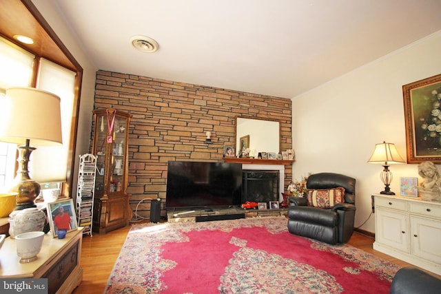 2732 Old Cedar Grove Rd, Broomall, PA 19008 - living room with a fireplace and wood finished floors