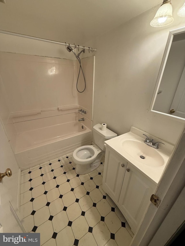 8406 Rainbow Bridge Ln, Springfield, VA 22153 - bathroom with vanity, shower / bathtub combination, and tile patterned floors