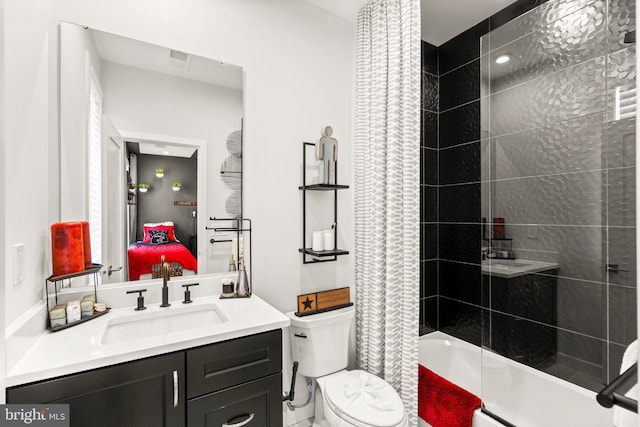 1741 Mckenna Point Dr Unit 2701, Mclean, VA 22102 - bathroom featuring shower / bath combination with curtain and vanity