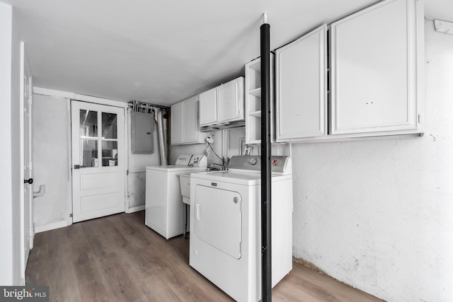 170 Drexel Ave, Lansdowne, PA 19050 - washroom with cabinet space, independent washer and dryer, wood finished floors, and electric panel