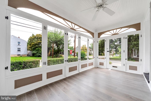 170 Drexel Ave, Lansdowne, PA 19050 - unfurnished sunroom featuring french doors and a ceiling fan