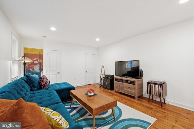1620 E Berks St, Philadelphia, PA 19125 - living room with recessed lighting, wood-type flooring, and baseboards