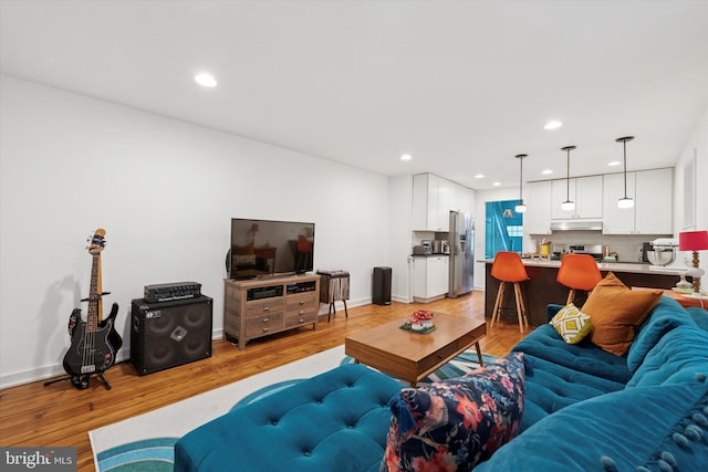 1620 E Berks St, Philadelphia, PA 19125 - living room featuring light wood-style flooring and recessed lighting