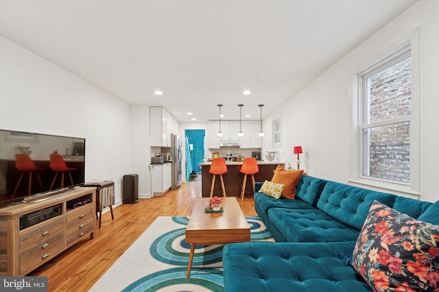 1620 E Berks St, Philadelphia, PA 19125 - living area with light wood-style floors and recessed lighting