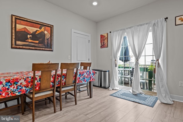 108 Annapolis St, Bensalem, PA 19020 - dining space featuring light wood-style floors and recessed lighting