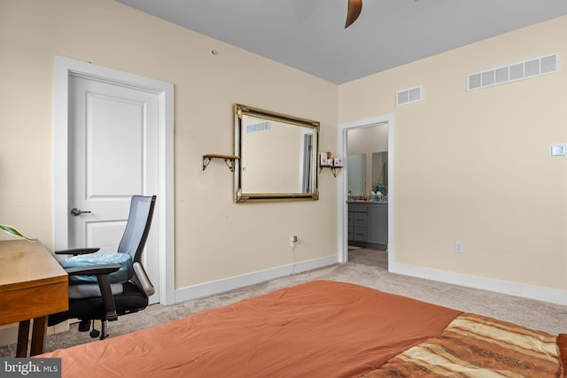 108 Annapolis St, Bensalem, PA 19020 - bedroom with carpet, baseboards, ensuite bath, and an office area