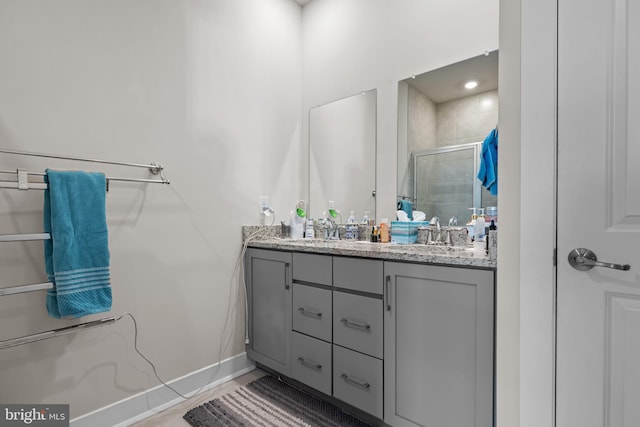 108 Annapolis St, Bensalem, PA 19020 - full bath featuring a stall shower, double vanity, and baseboards