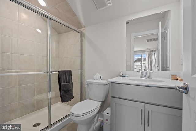 108 Annapolis St, Bensalem, PA 19020 - bathroom featuring vanity, toilet, and a shower stall