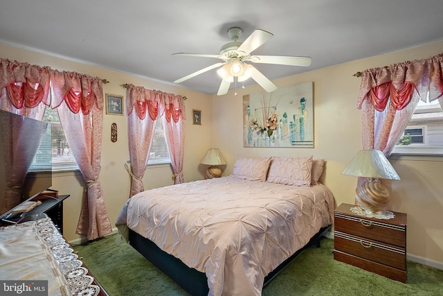 2603 Manall Ave, Pennsauken, NJ 08109 - bedroom with multiple windows, carpet, and ceiling fan
