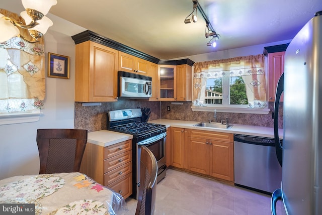 2603 Manall Ave, Pennsauken, NJ 08109 - kitchen with stainless steel appliances, light countertops, and decorative backsplash