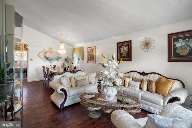 2603 Manall Ave, Pennsauken, NJ 08109 - living room with wood finished floors, vaulted ceiling, and a textured ceiling