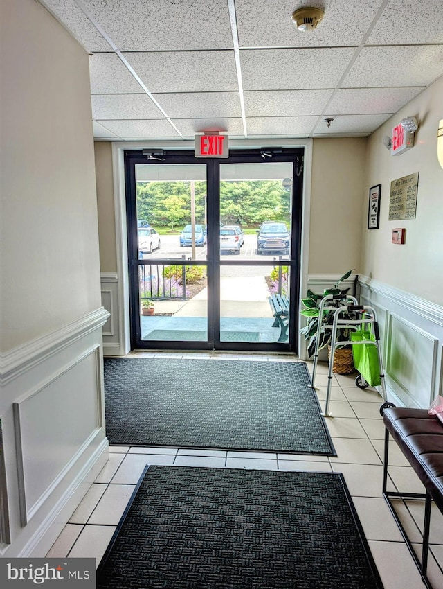 211 Brandon Unit 211, Jeffersonville, PA 19403 - common area featuring a drop ceiling and wainscoting