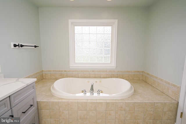 5991 Bell Creek Dr, Salisbury, MD 21801 - full bathroom featuring a garden tub and vanity