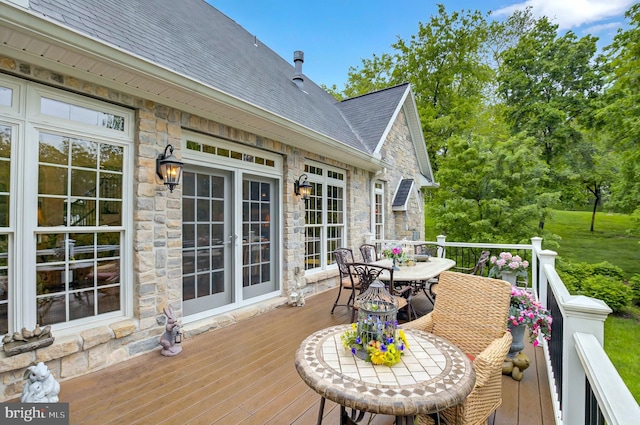 1780 Eliza Way, Mechanicsburg, PA 17050 - wooden terrace with outdoor dining area and french doors
