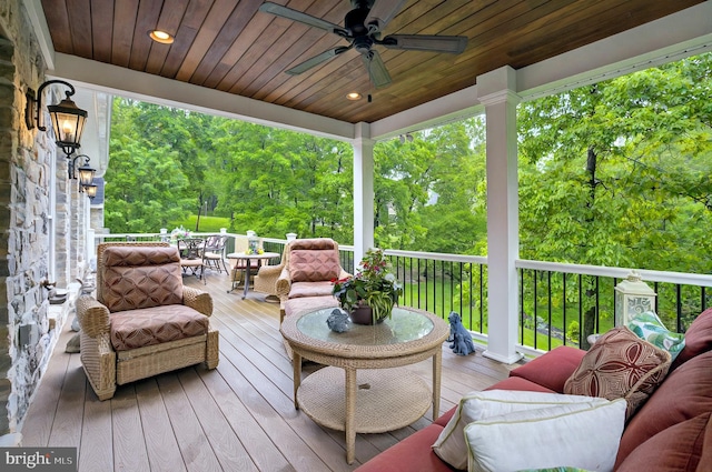 1780 Eliza Way, Mechanicsburg, PA 17050 - wooden terrace with ceiling fan and an outdoor living space