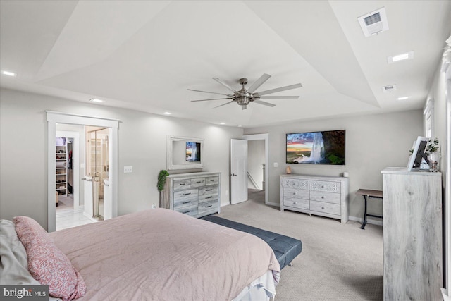308 Walnut Dr, Fredericksburg, VA 22405 - bedroom with carpet flooring, recessed lighting, baseboards, and a ceiling fan