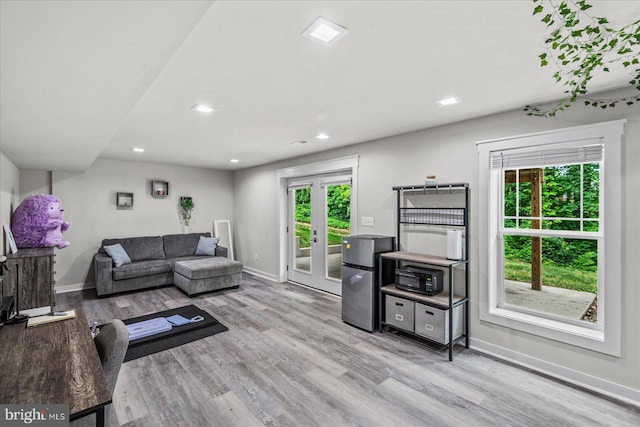 308 Walnut Dr, Fredericksburg, VA 22405 - living room with baseboards, wood finished floors, healthy amount of natural light, and recessed lighting