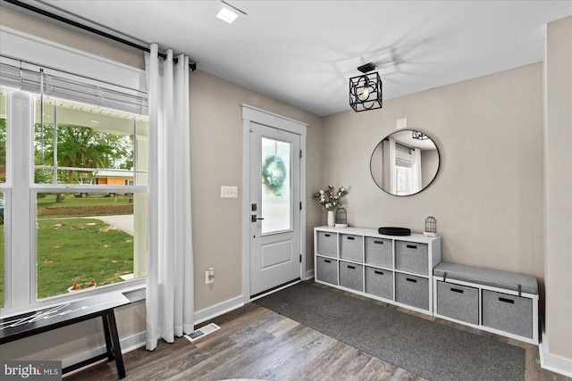 308 Walnut Dr, Fredericksburg, VA 22405 - entryway featuring dark wood-style floors and baseboards