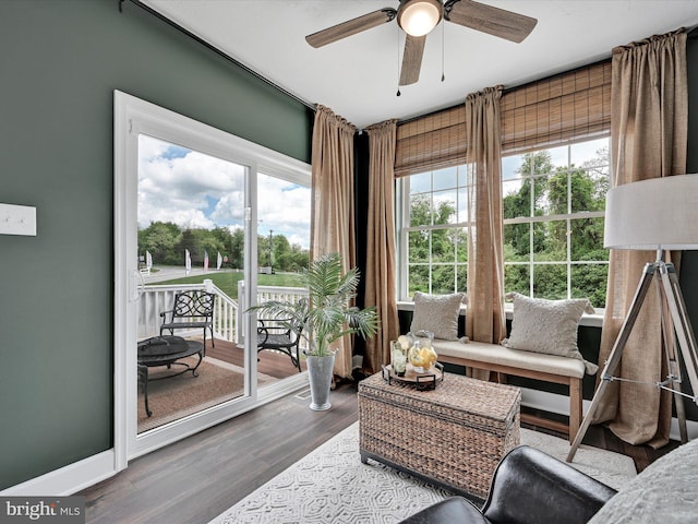 117 Holstein Dr Unit 164, Hanover, PA 17331 - living area with a ceiling fan and wood finished floors