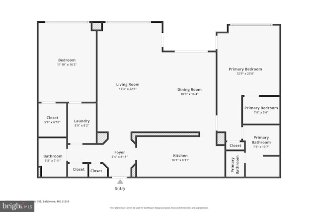 3801 Canterbury Rd Unit 705, Baltimore, MD 21218 - floor plan / room layout