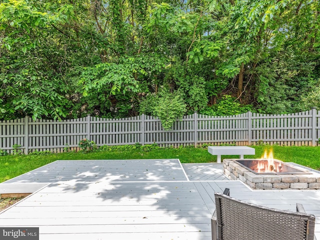 180 Oak Heights Rd, Front Royal, VA 22630 - deck featuring a fire pit