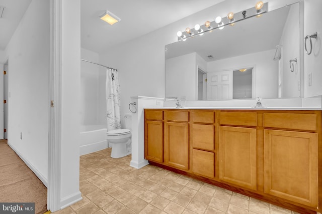 15 Ridgeway Dr, Ridgely, MD 21660 - full bathroom featuring double vanity and shower / bath combination with curtain