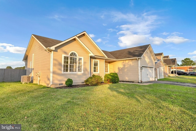 15 Ridgeway Dr, Ridgely, MD 21660 - view of front facade with an attached garage, driveway, and crawl space