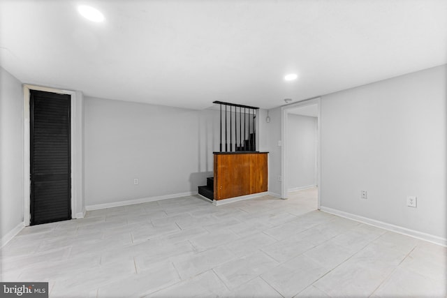 2134 Firethorn Rd, Middle River, MD 21220 - finished basement featuring stairs and recessed lighting