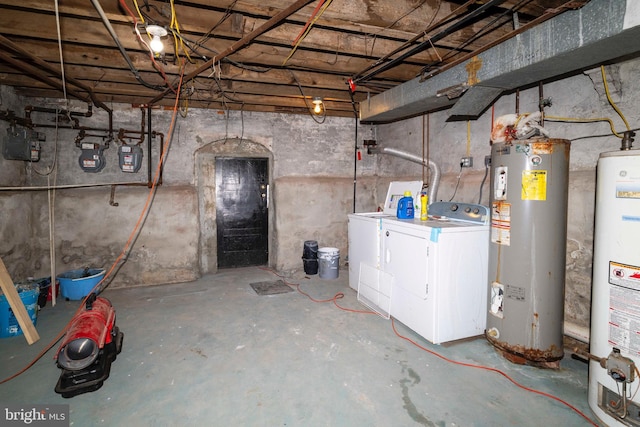 2308 N Park Ave, Philadelphia, PA 19132 - unfinished basement featuring water heater, independent washer and dryer, and gas meter