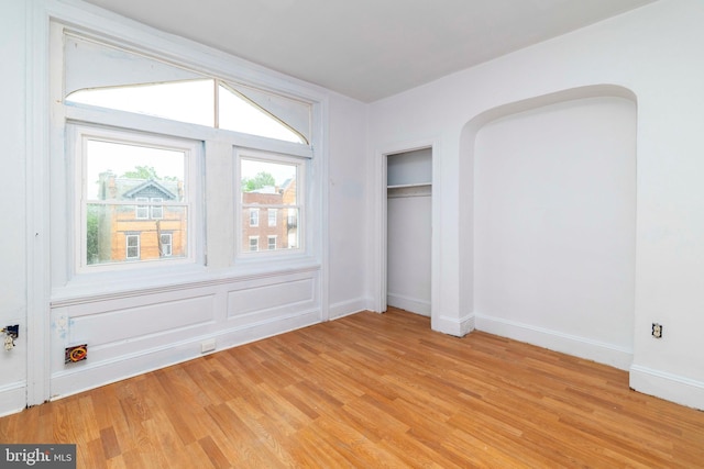 2308 N Park Ave, Philadelphia, PA 19132 - unfurnished bedroom with light wood-style flooring, a closet, and baseboards