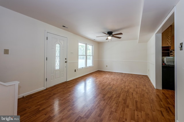 18552 Three Notch Rd, Lexington Park, MD 20653 - entryway featuring a ceiling fan, wood finished floors, and baseboards